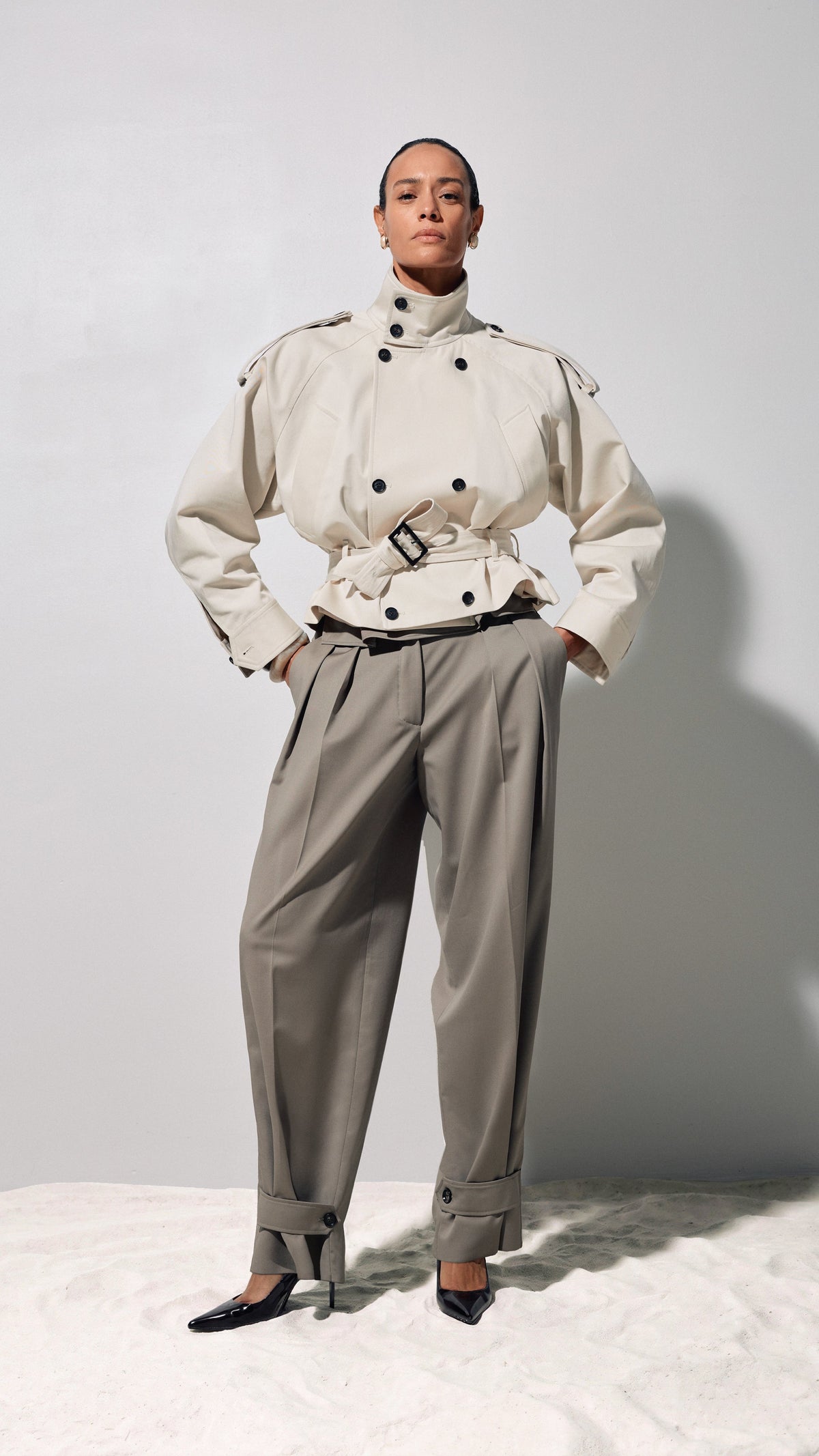 The Styling Edit: How to wear a Cropped Trench Coat in Ivory