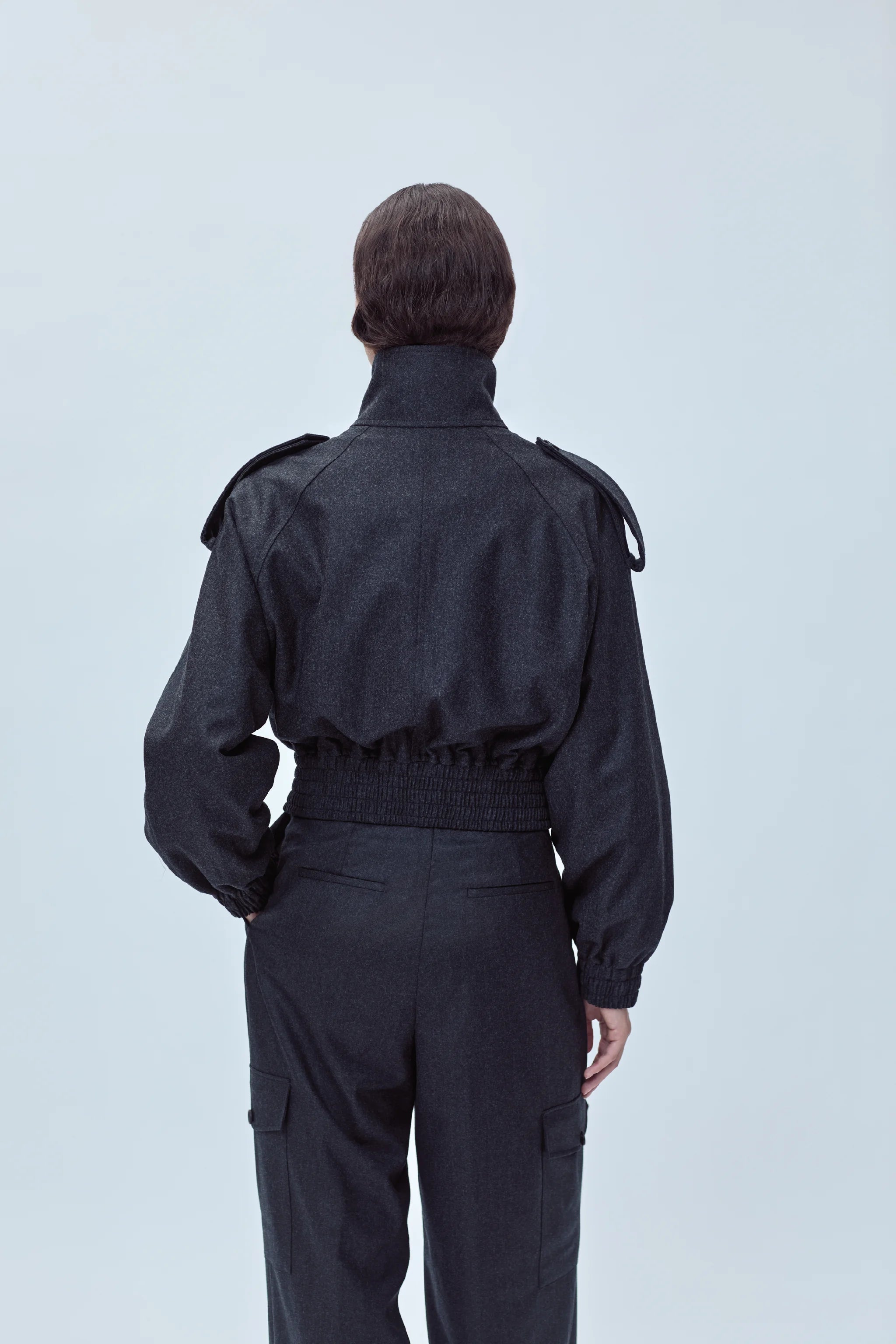 BOMBER JACKET IN VIRGIN WOOL FLANNEL