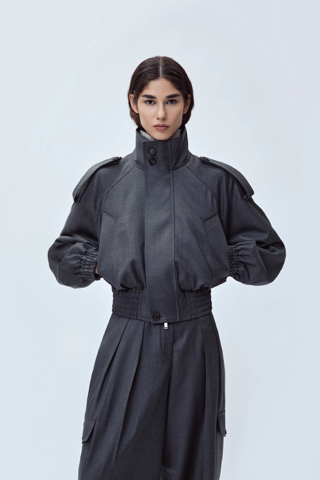 BOMBER JACKET IN VIRGIN WOOL