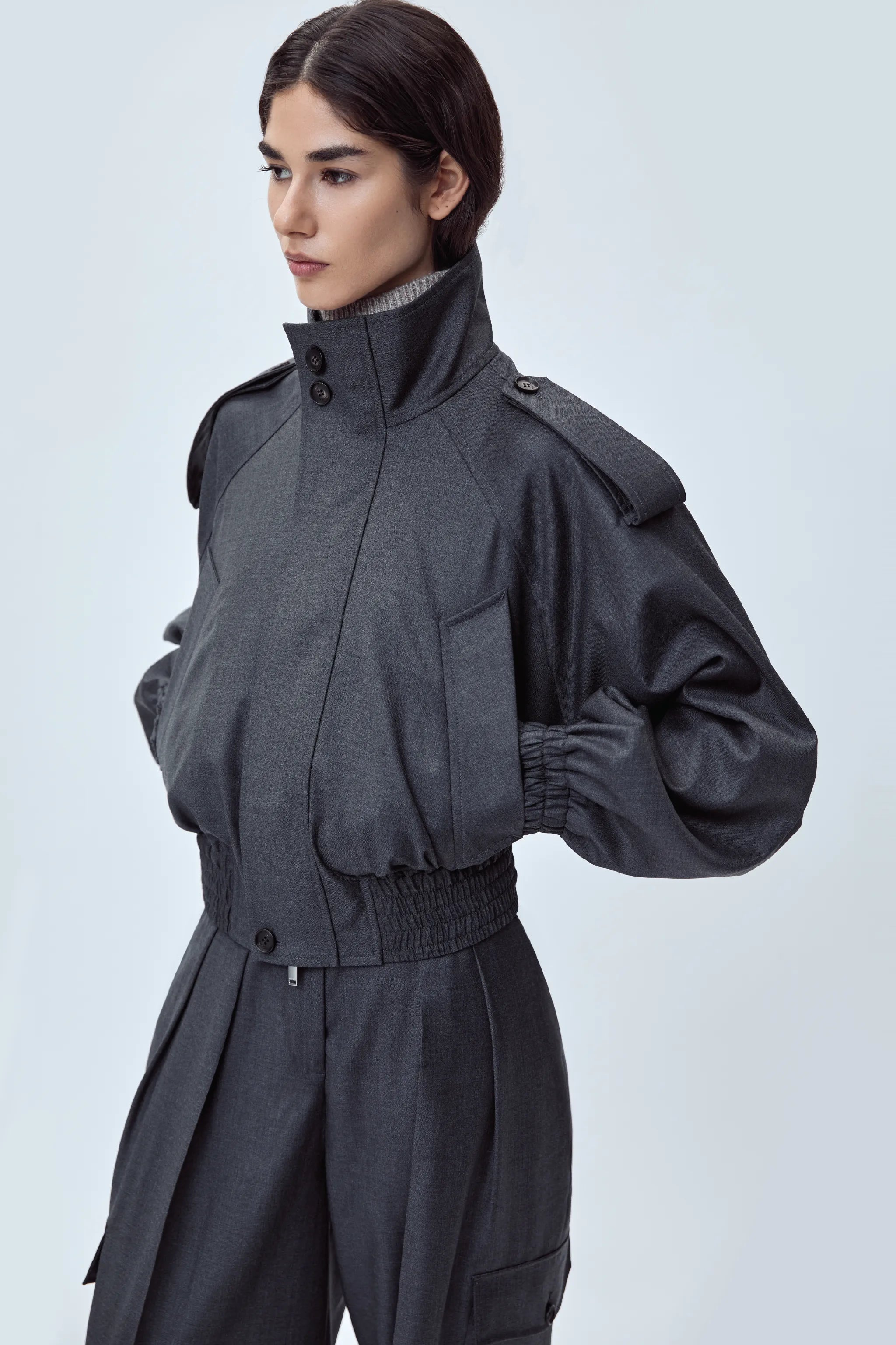 BOMBER JACKET IN VIRGIN WOOL