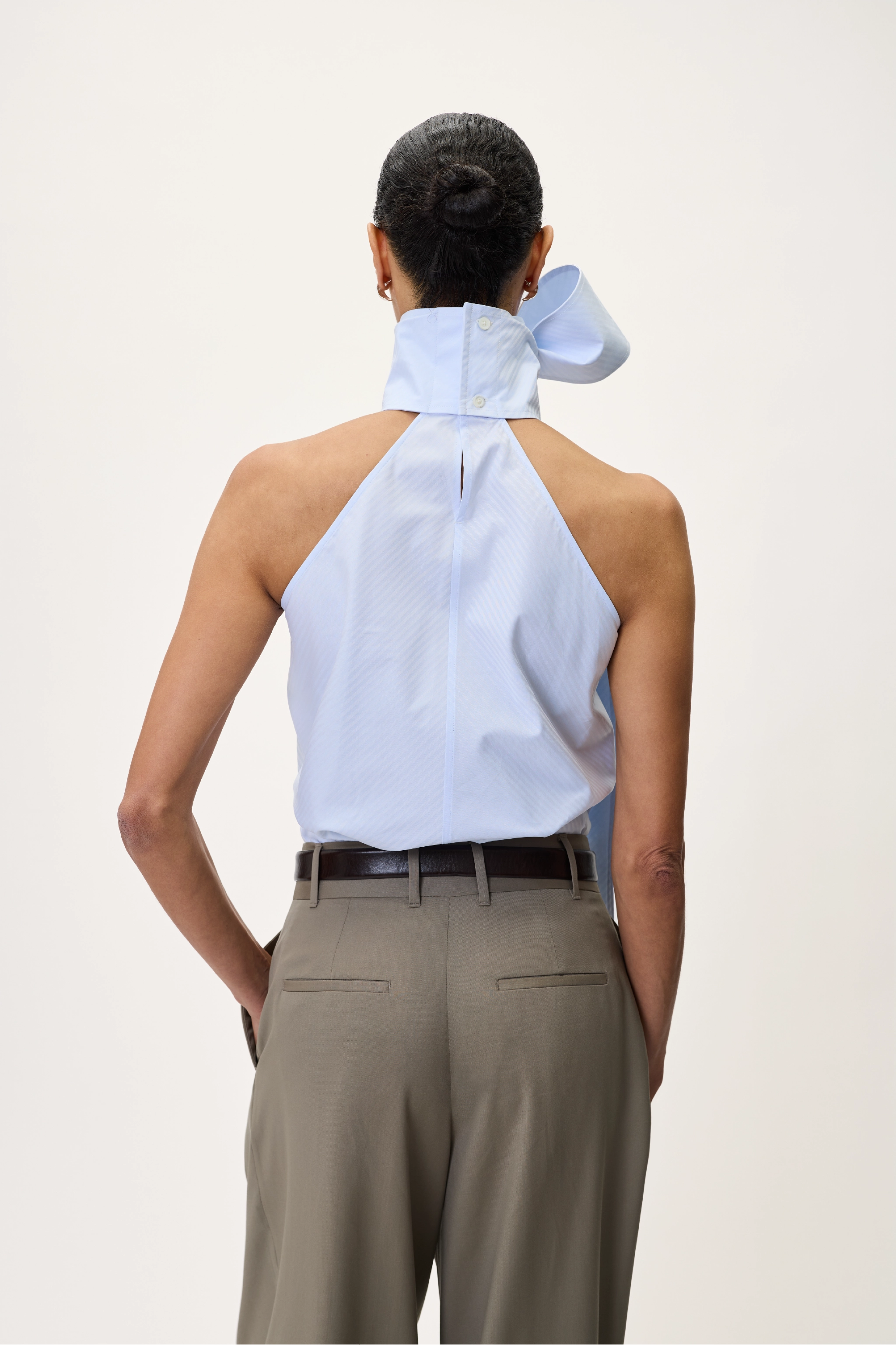 MAXI BOW TOP IN BLUE STRIPE