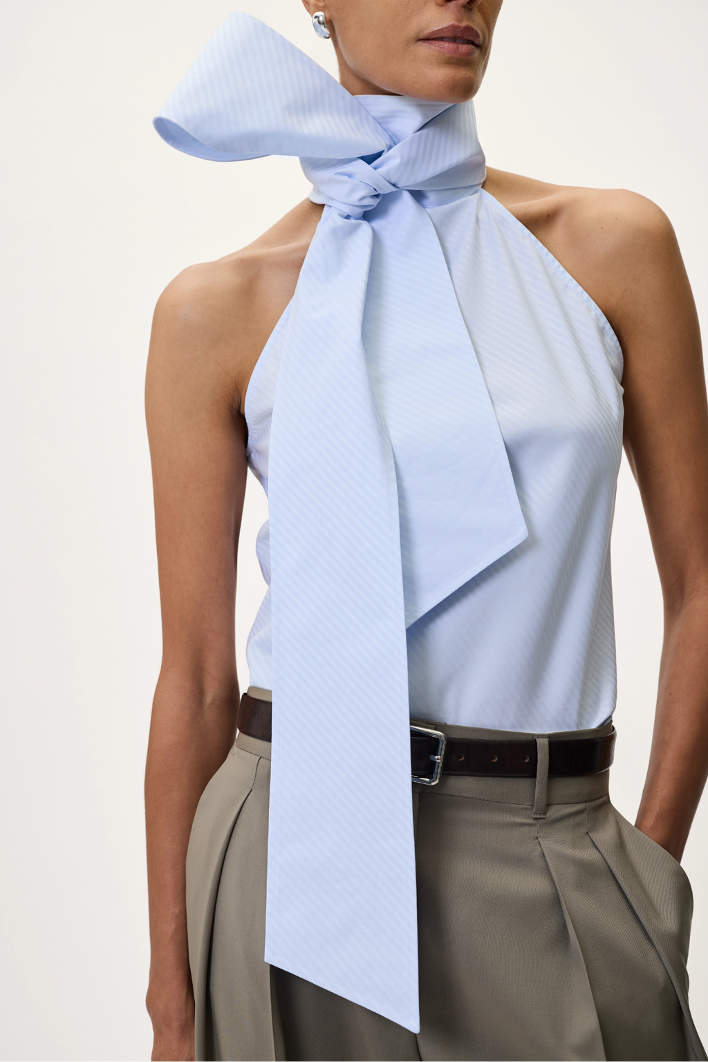 MAXI BOW TOP IN BLUE STRIPE