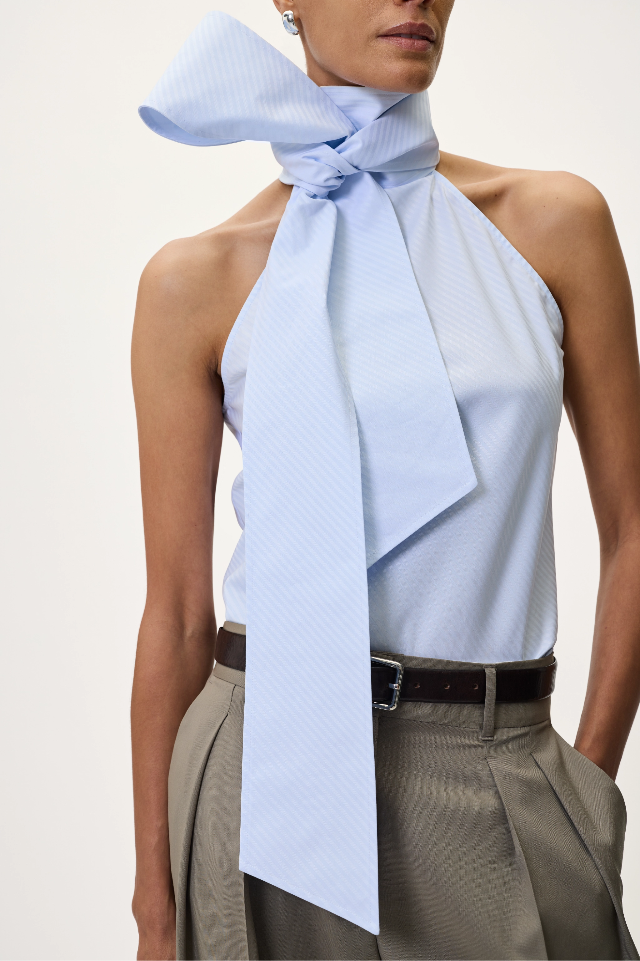 MAXI BOW TOP IN BLUE STRIPE