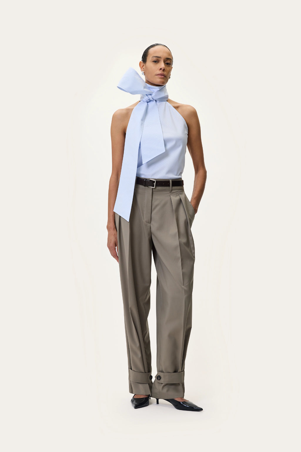 MAXI BOW TOP IN BLUE STRIPE