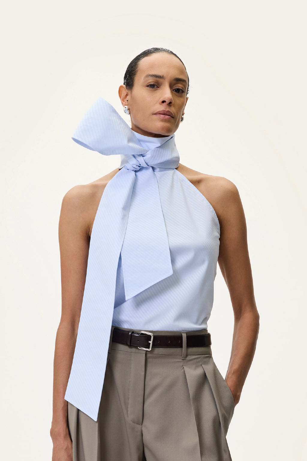 MAXI BOW TOP IN BLUE STRIPE