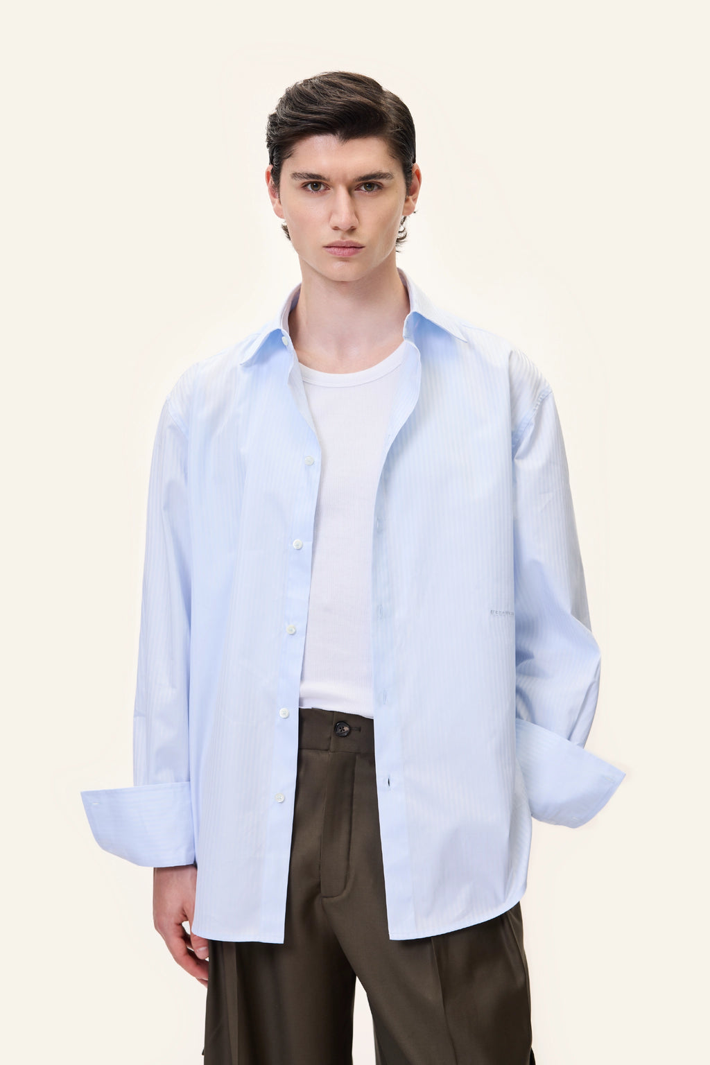 OVERSIZED SHIRT IN BLUE STRIPE
