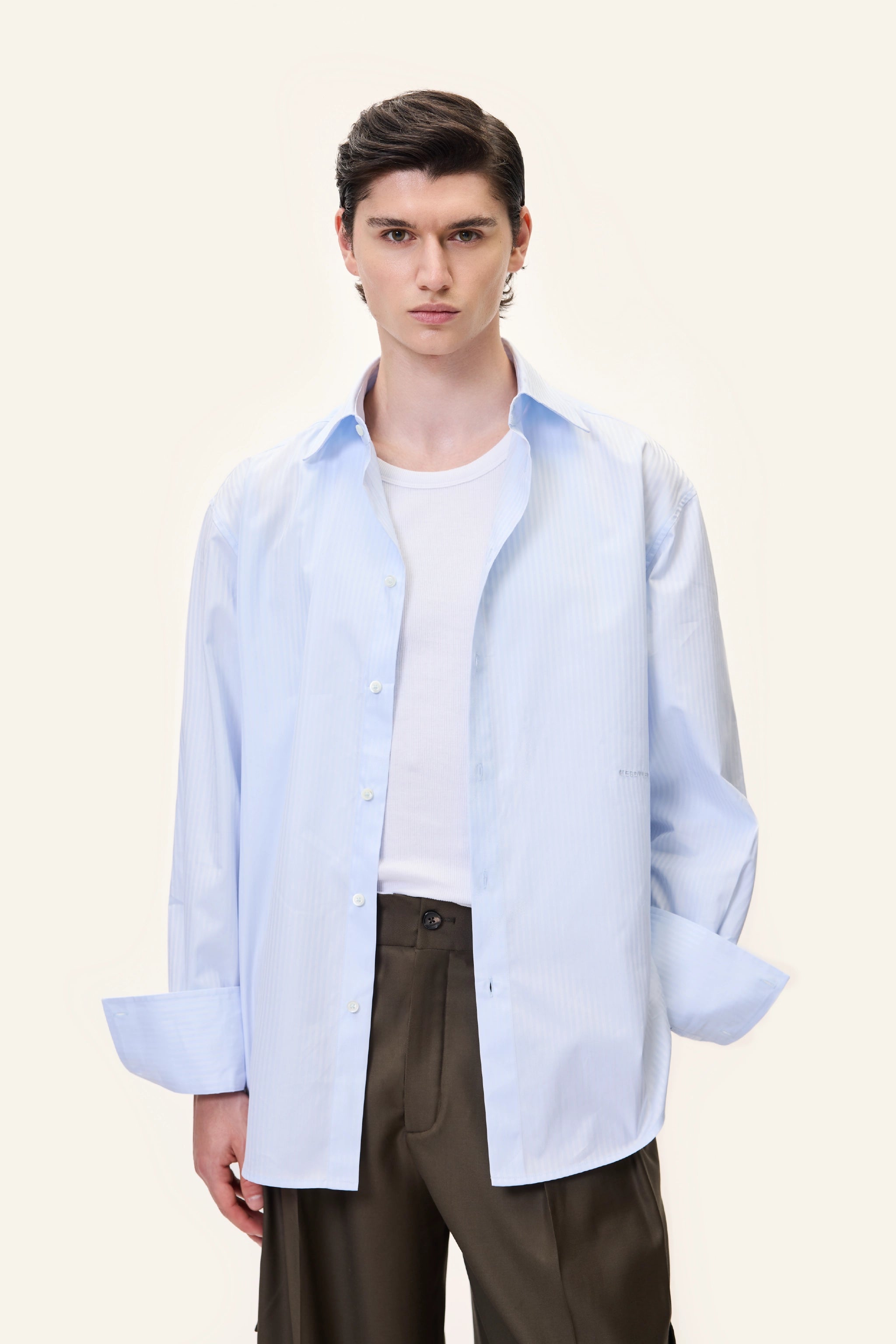 OVERSIZED SHIRT IN BLUE STRIPE