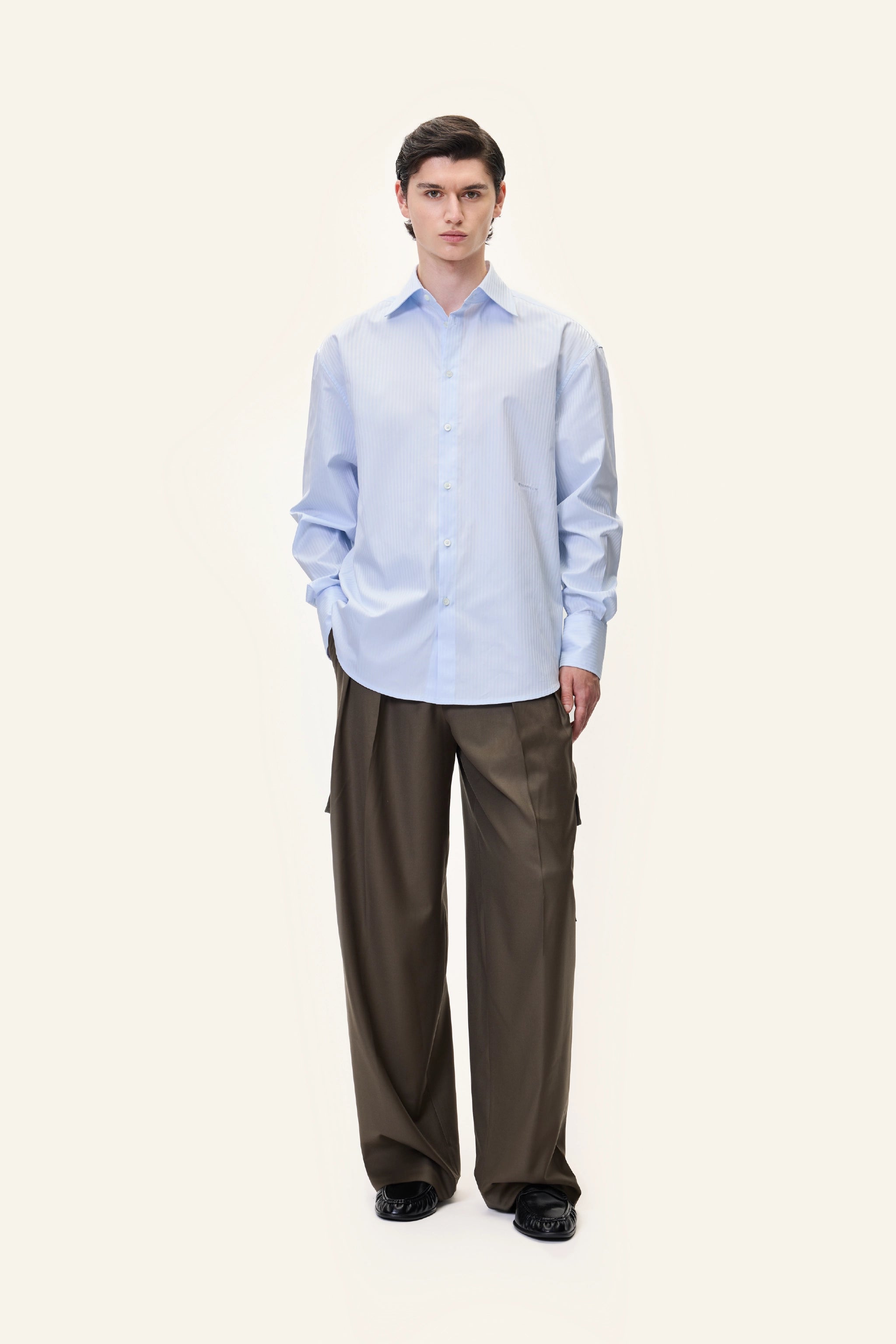 OVERSIZED SHIRT IN BLUE STRIPE