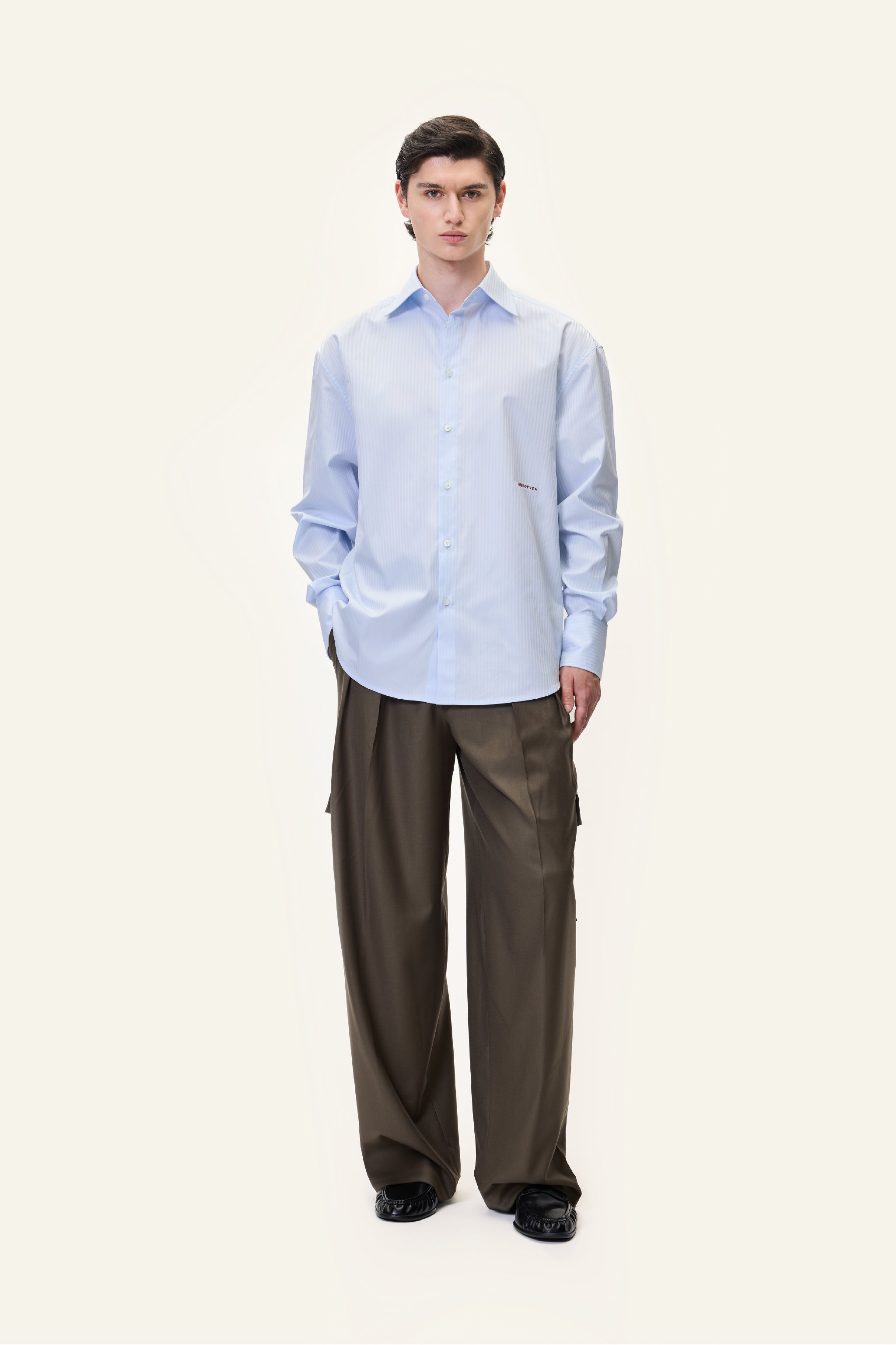 OVERSIZED SHIRT IN BLUE STRIPE