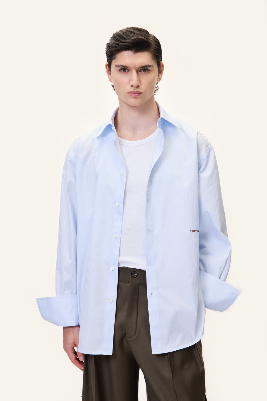 OVERSIZED SHIRT IN BLUE STRIPE
