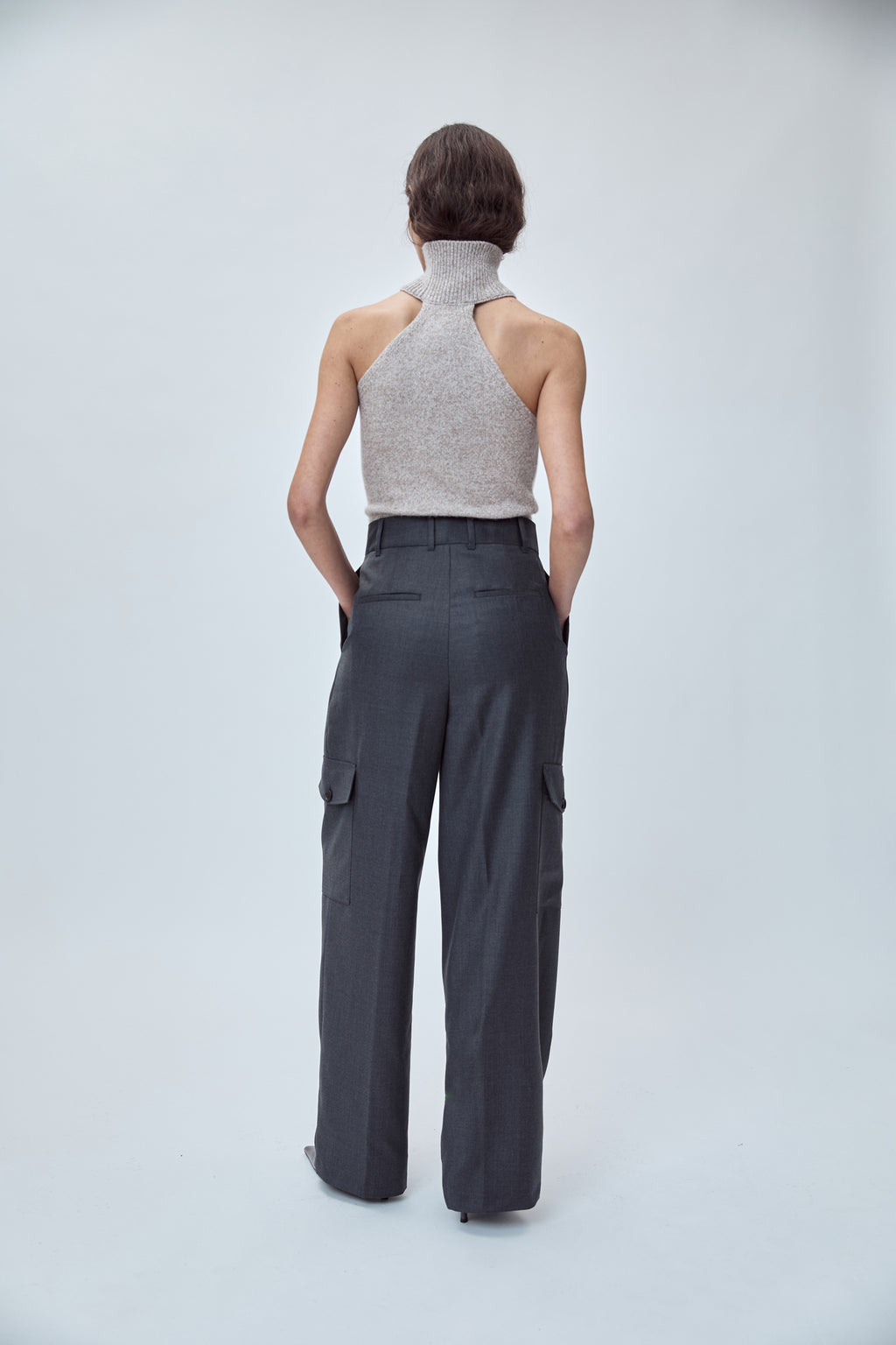 DOUBLE-PLEATED TAILORED PANT IN VIRGIN WOOL