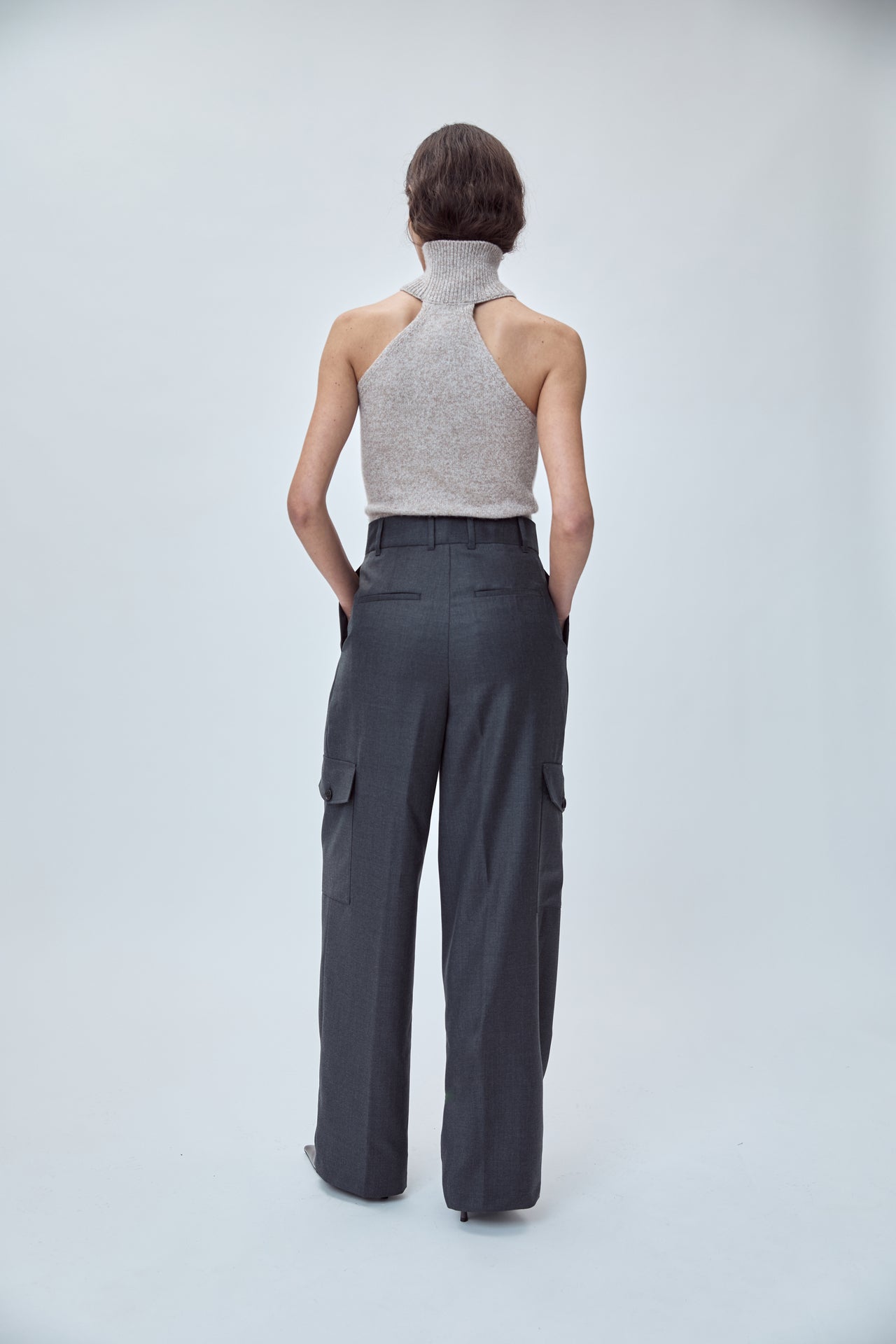 DOUBLE-PLEATED TAILORED PANT IN VIRGIN WOOL