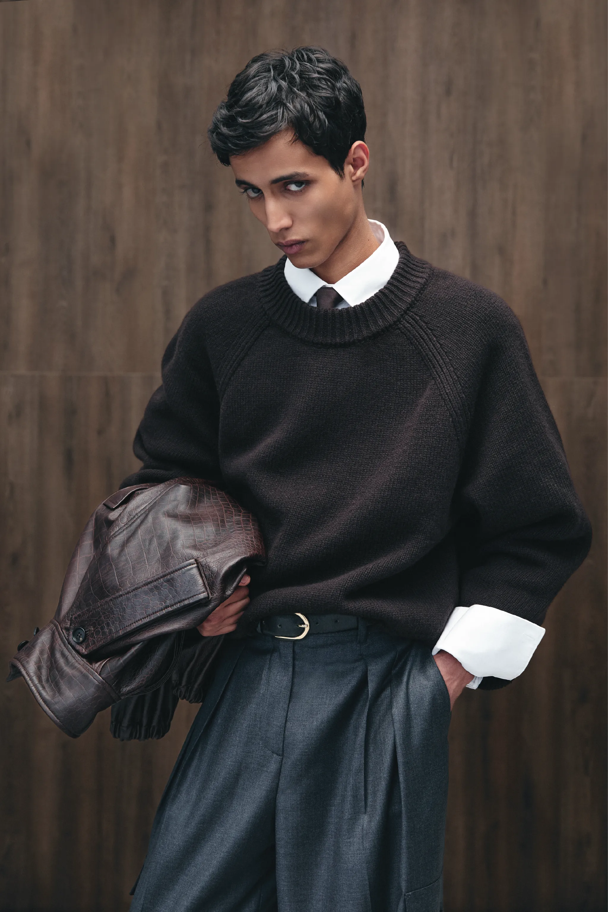 KNIT JERSEY IN BROWN
