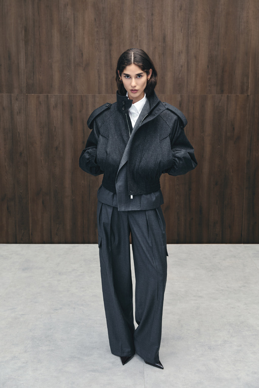 PANTALONE SARTORIALE DOPPIA PIEGHE IN FLANELLA DI LANA VERGINE