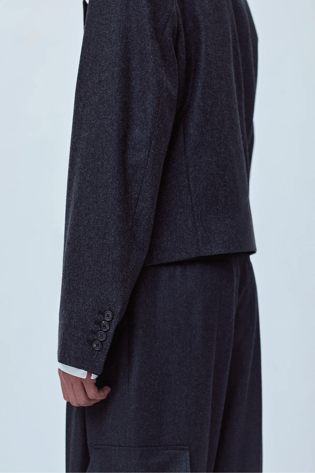 TAILORED JACKET IN VIRGIN WOOL FLANNEL