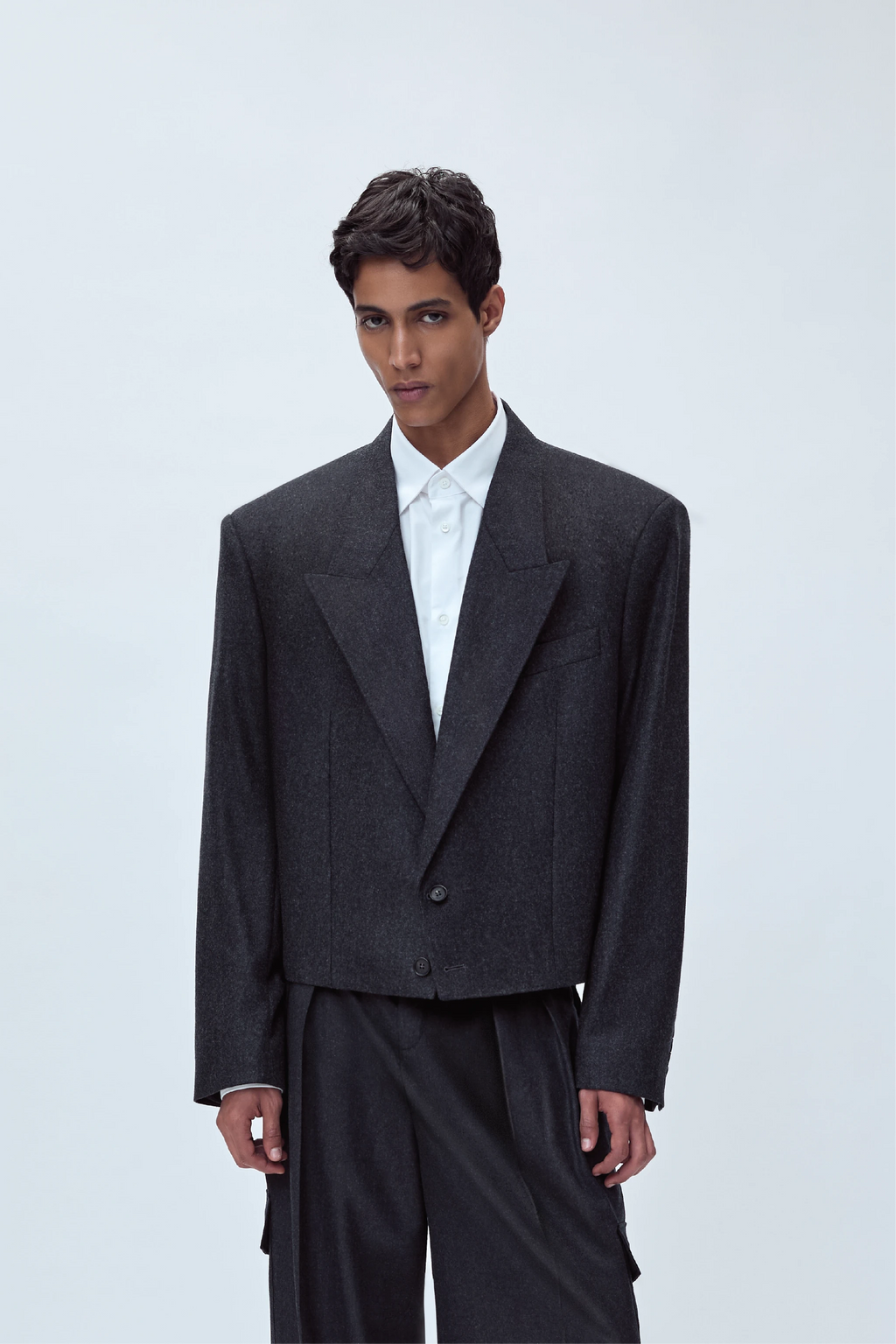 TAILORED JACKET IN VIRGIN WOOL FLANNEL