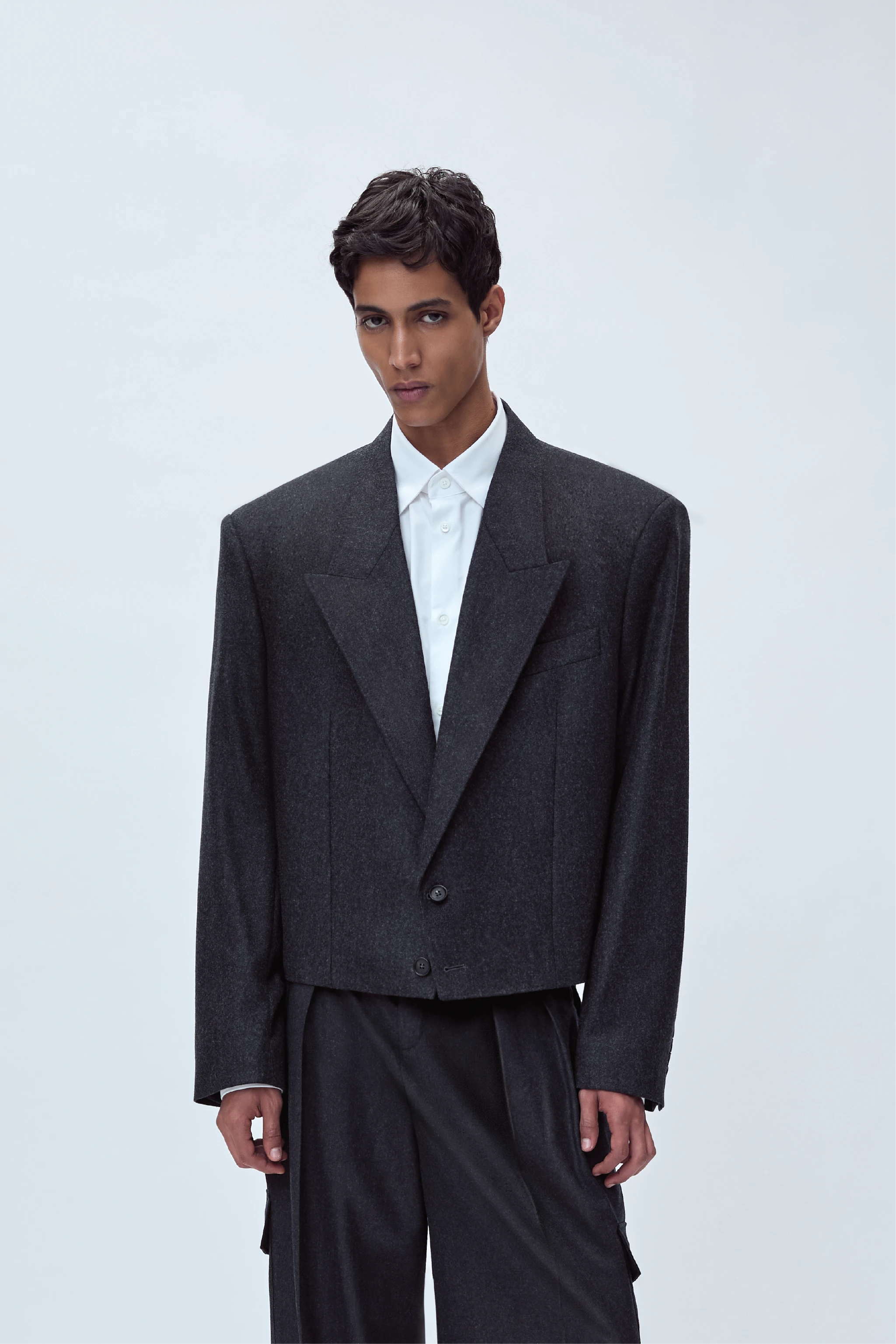 TAILORED JACKET IN VIRGIN WOOL FLANNEL